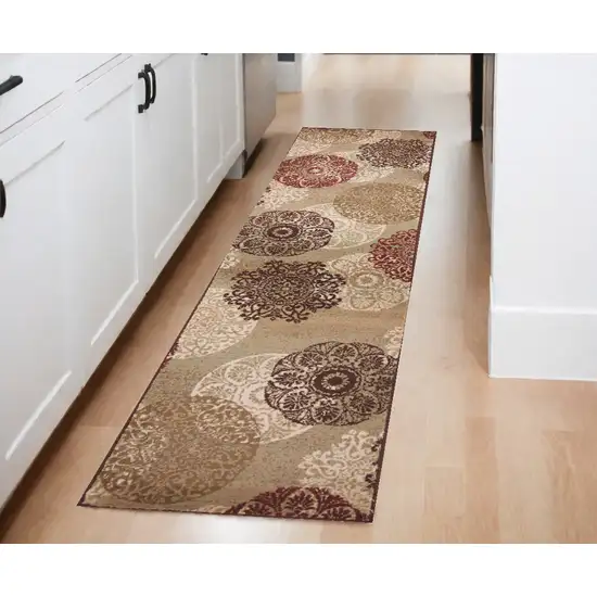 2' X 8' Sand Polypropylene Runner Rug Photo 1