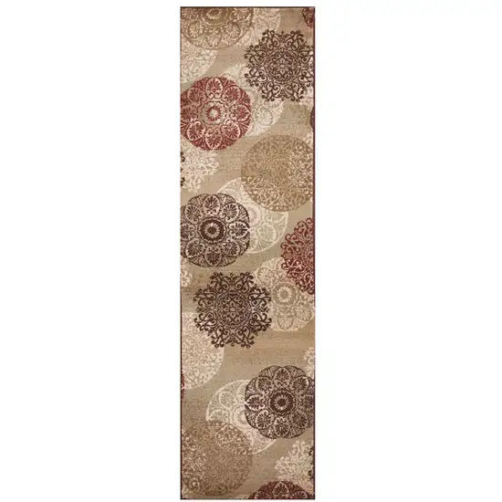 2' X 8' Sand Polypropylene Runner Rug Photo 2