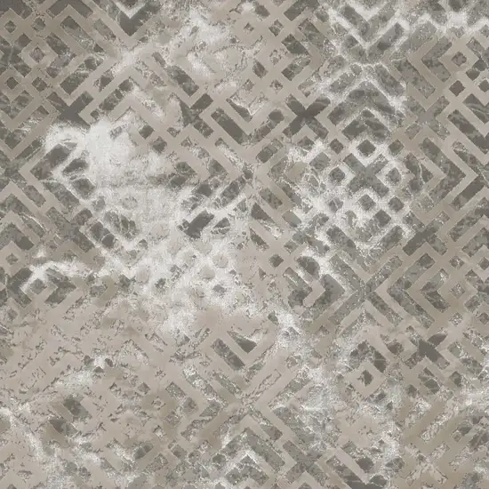 Sand Silver Geometric Maze Pattern Indoor Area Rug Photo 3