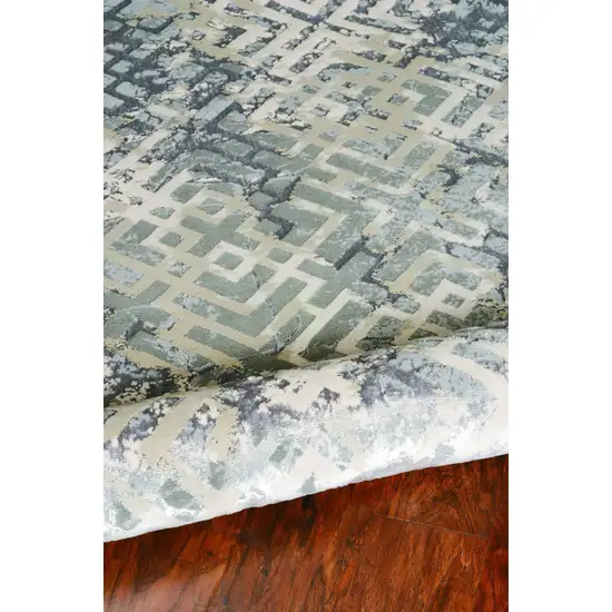 Sand Silver Geometric Squares Area Rug Photo 4