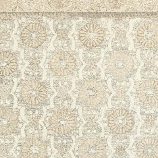 Sand Wool Floral Hand Tufted Area Rug Photo 6