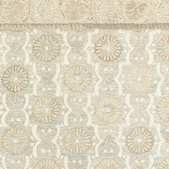 Sand Wool Floral Hand Tufted Area Rug Photo 6