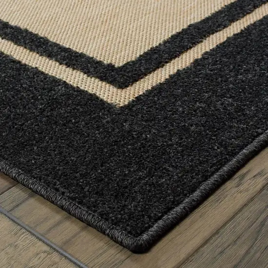 Sand and Black Border Indoor Outdoor Area Rug Photo 2