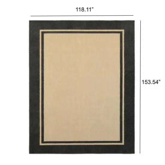 Sand and Black Border Indoor Outdoor Area Rug Photo 2