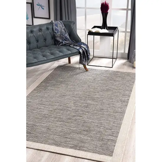 Sand and Gray Distressed Border Area Rug Photo 4