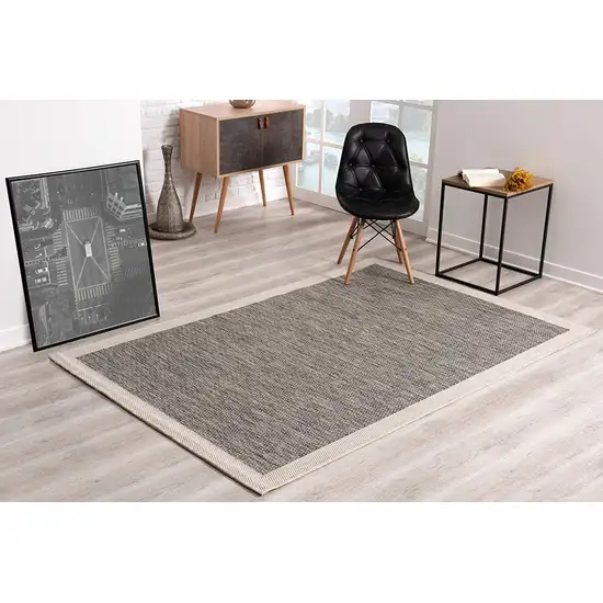 Sand and Gray Distressed Border Area Rug Photo 3