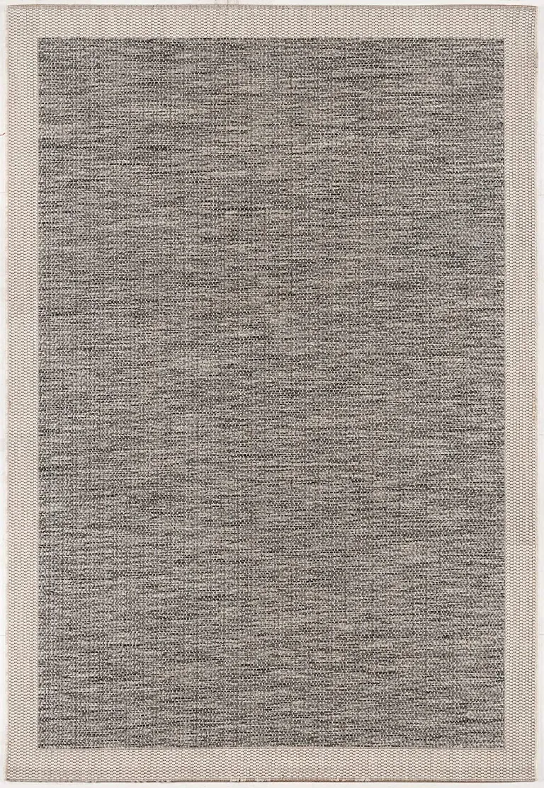 Sand and Gray Distressed Border Runner Rug Photo 1