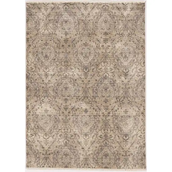 Sand or Charcoal Polypropylene Runner Rug Photo 4