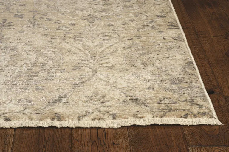 Sand or Charcoal Polypropylene Runner Rug Photo 1