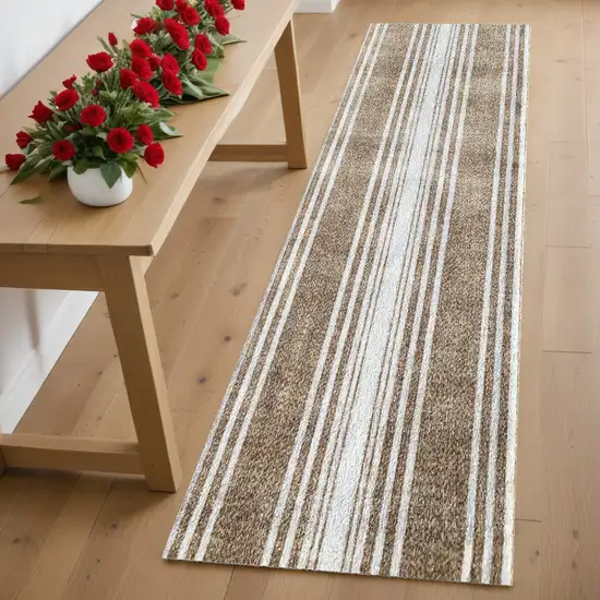 2' x 6' Sandy Shores Regatta Stripe Washable Runner Rug Photo 2