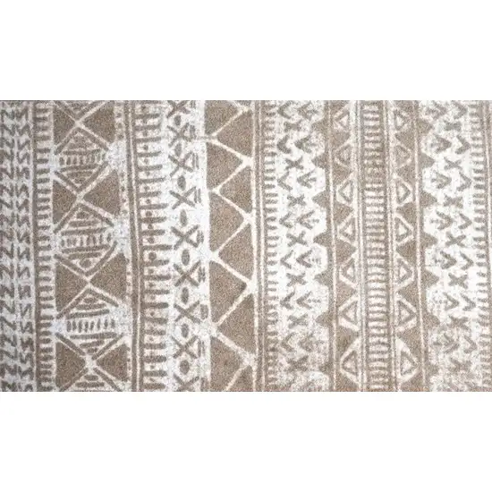 Sandy Tan and White Zigs and Zags Washable Floor Mat Photo 2