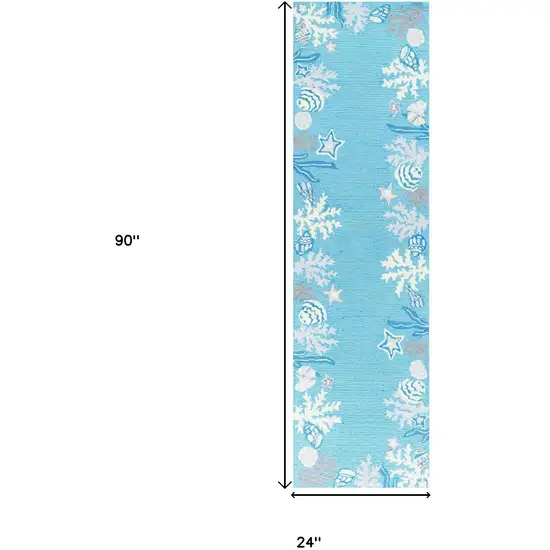 Sea Blue Costal Runner Rug Photo 4