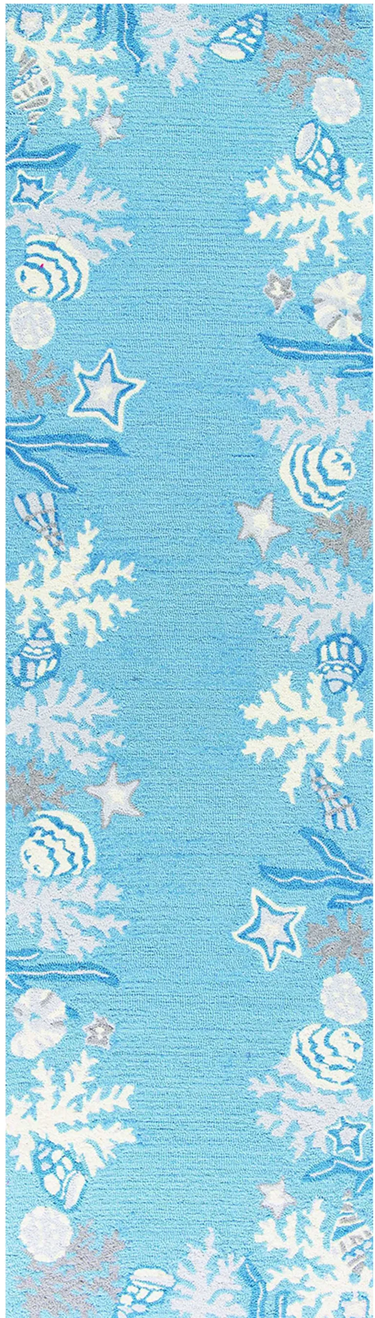 Sea Blue Costal Runner Rug Photo 2