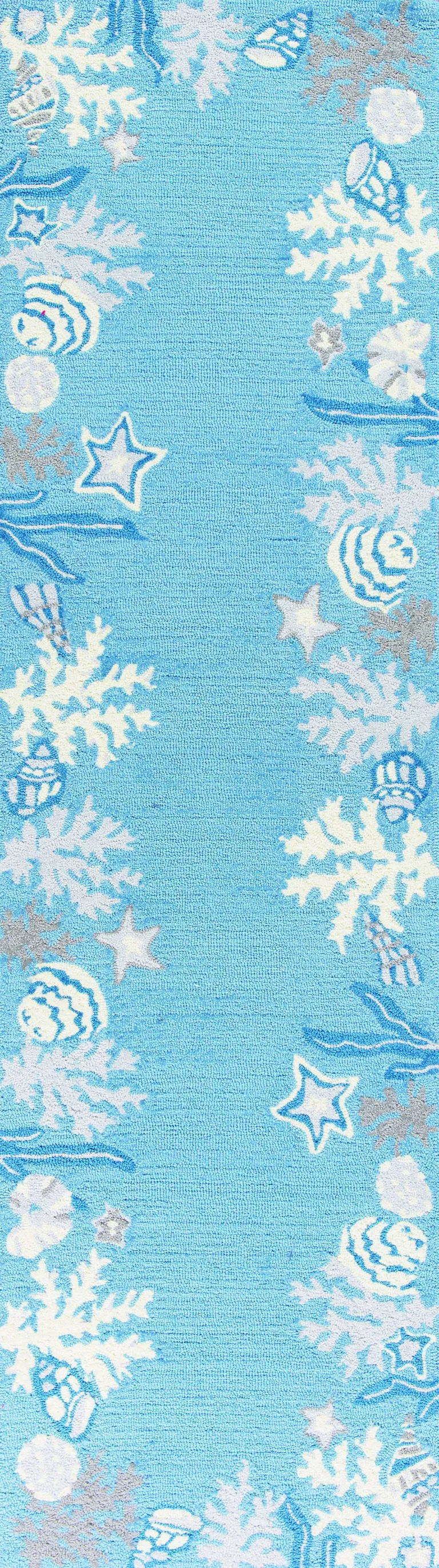 Sea Blue Costal Runner Rug Photo 1