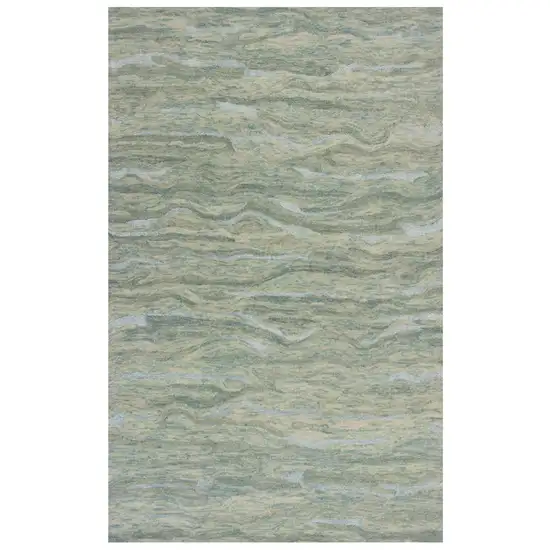 Seafoam Blue Hand Tufted Abstract Indoor Area Rug Photo 1