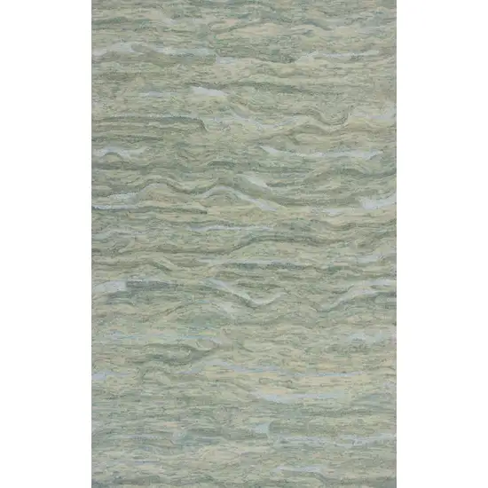 Seafoam Blue Hand Tufted Abstract Indoor Area Rug Photo 2