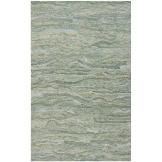 Seafoam Blue Hand Tufted Abstract Indoor Area Rug Photo 2