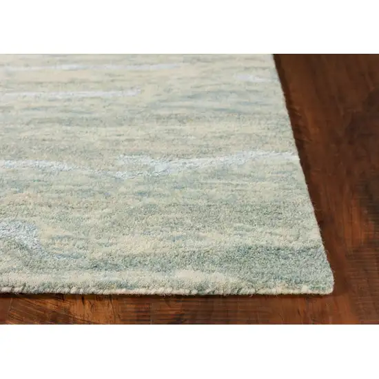 Seafoam Blue Hand Tufted Abstract Indoor Area Rug Photo 4