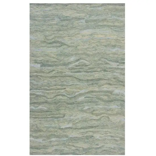 Seafoam Blue Hand Tufted Abstract Indoor Area Rug Photo 2