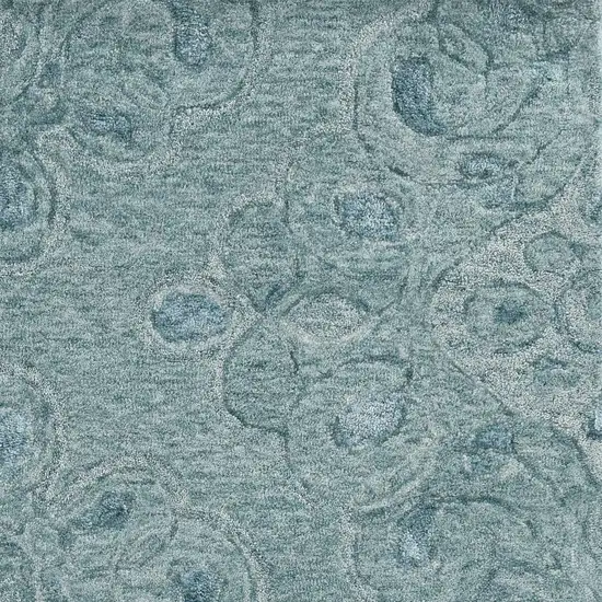 Seafoam Blue Hand Tufted Floral Indoor Area Rug Photo 2