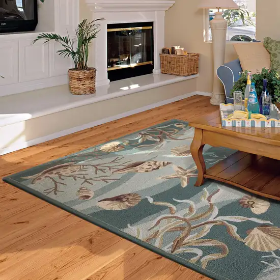 Seafoam Corals and Shells Area Rug Photo 2