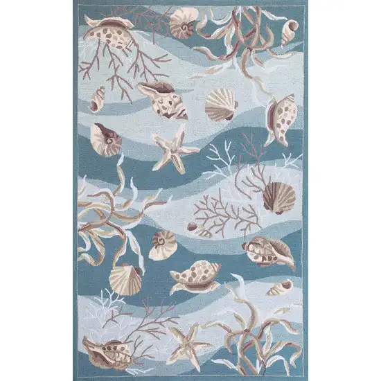 Seafoam Corals and Shells Area Rug Photo 1