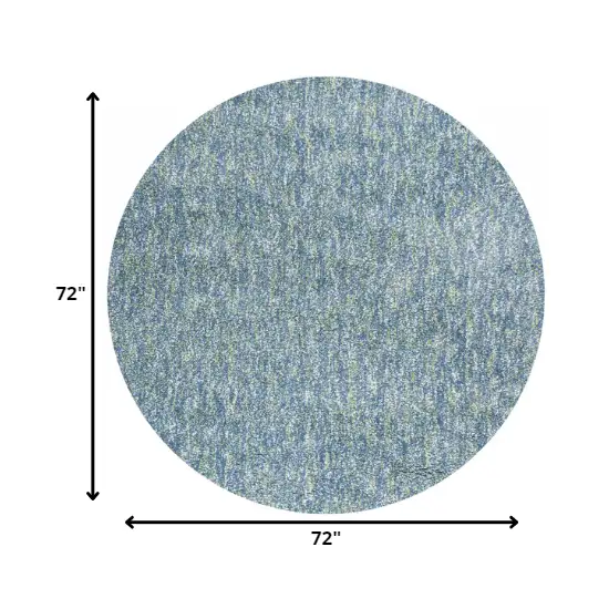 Seafoam Heather Round Indoor Shag Rug Photo 2