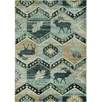 Photo of Seafoam Machine Woven Geometric Lodge Indoor Area Rug