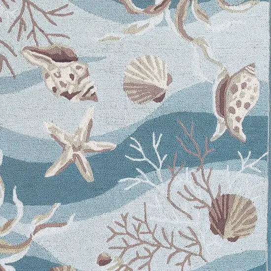 Beige and Ivory Seashell and Coral Hand Tufted Area Rug Photo 4