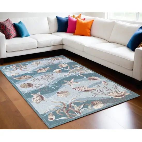 90 X 114 Seafoam Polyester Rug Photo 1