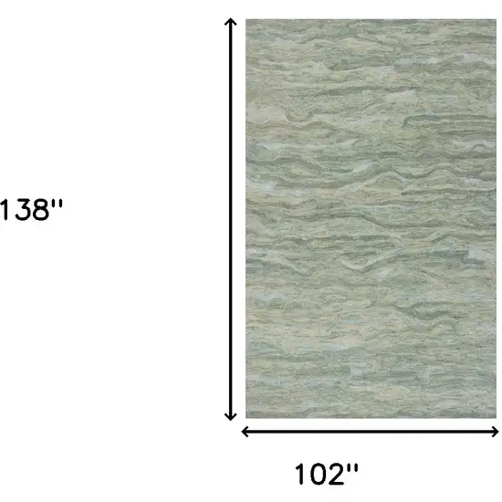 102 X 138 Seafoam Wool Or Viscose Rug Photo 3