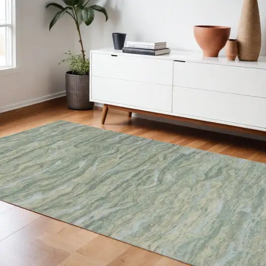 102 X 138 Seafoam Wool Or Viscose Rug Photo 1