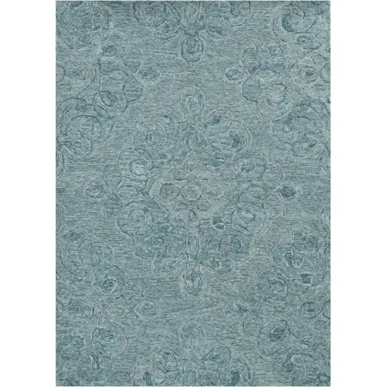 90 X 114 Seafoam Wool Or Viscose Rug Photo 2