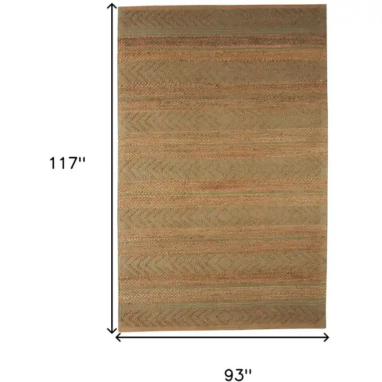 Seafoam and Tan Bohemian Striped Area Rug Photo 8