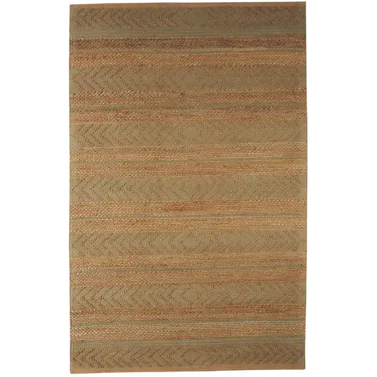 Seafoam and Tan Bohemian Striped Area Rug Photo 1