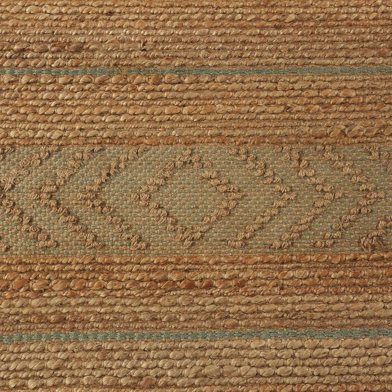 Seafoam and Tan Bohemian Striped Area Rug Photo 2