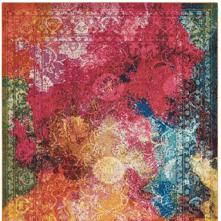 Seaglass Abstract Power Loom Non Skid Area Rug Photo 4