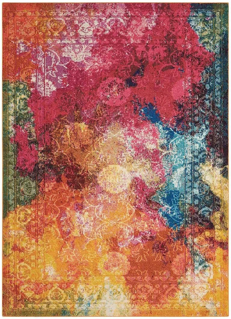 Seaglass Abstract Power Loom Non Skid Area Rug Photo 1