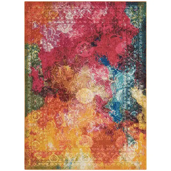 Seaglass Abstract Power Loom Non Skid Area Rug Photo 1