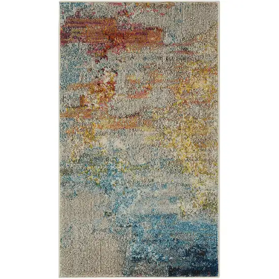 Sealife Abstract Power Loom Non Skid Area Rug Photo 1