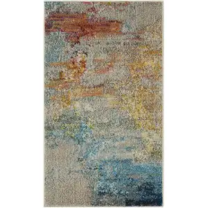 Photo of Sealife Abstract Power Loom Non Skid Area Rug