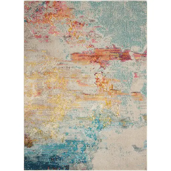 Sealife Abstract Power Loom Non Skid Area Rug Photo 1