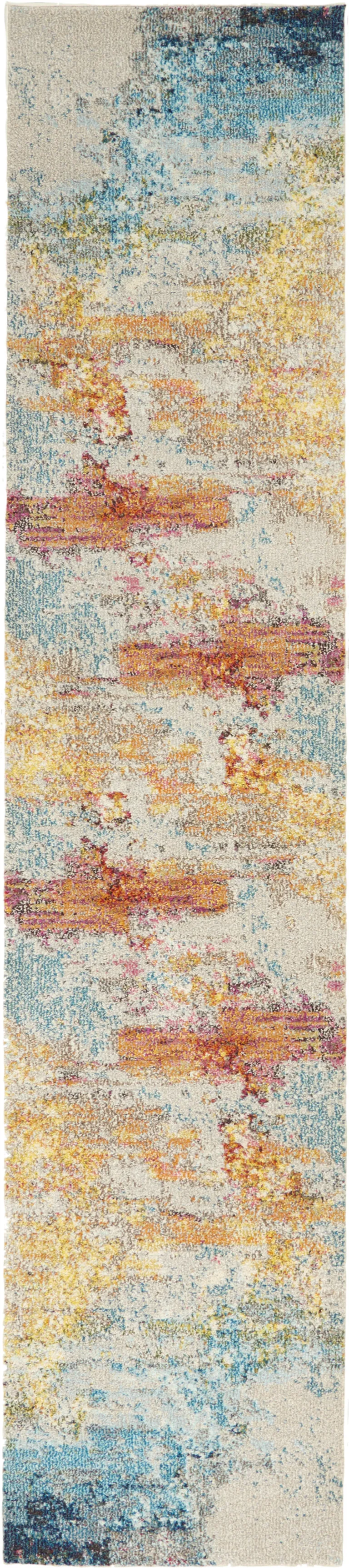 Sealife Abstract Power Loom Non Skid Runner Rug Photo 1