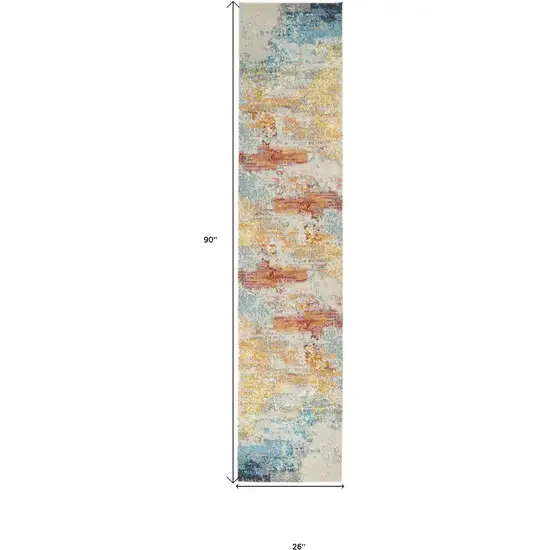 Sealife Abstract Power Loom Non Skid Runner Rug Photo 5