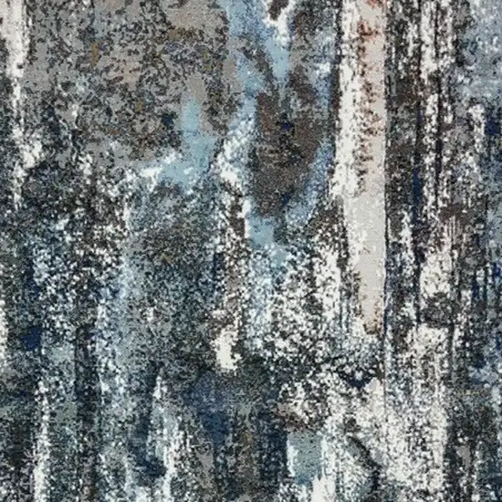 Shades of Blue and Gray Abstract Marble Area Rug Photo 8