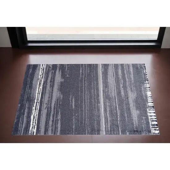 Shades of Gray Brushstokes Washable Floor Mat Photo 2