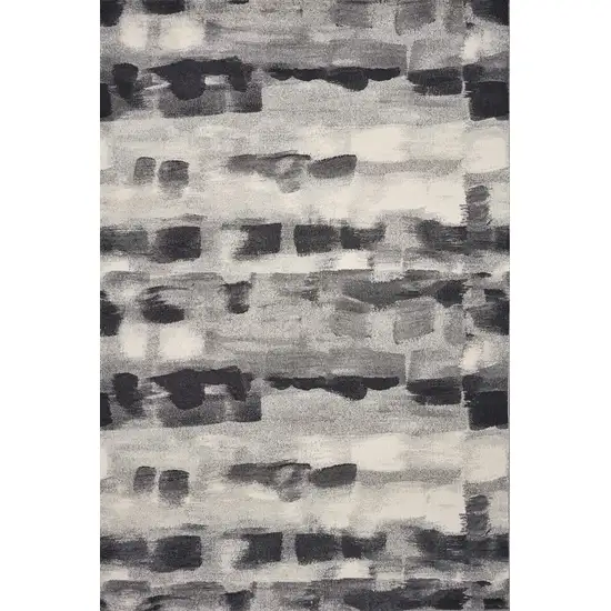 Shades of Grey Machine Woven Abstract Brushstroke Indoor Area Rug Photo 1