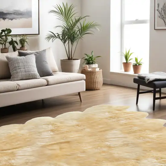 Gold Sheepskin Handmade Area Rug Photo 1