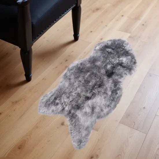 Gray Sheepskin Handmade Non Skid Area Rug Photo 1