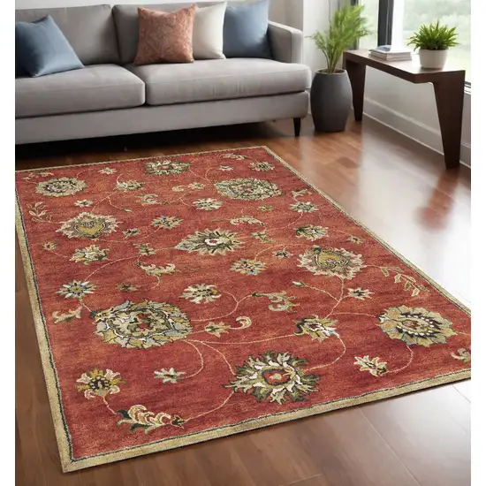 Sienna Floral Vine Wool Indoor Area Rug Photo 1